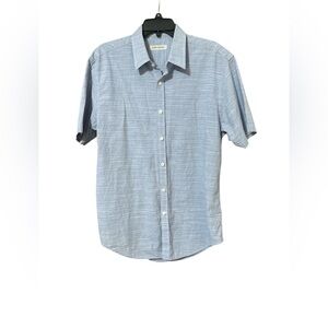 James Campbell Men's Blue Short Sleeve Shirt Large